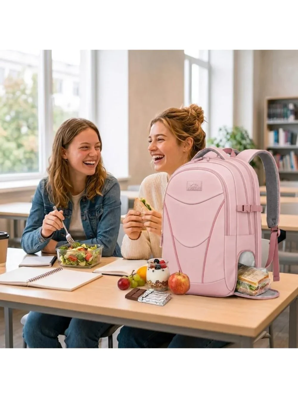 Stylish Pink Laptop Backpack for Women - Fits 17